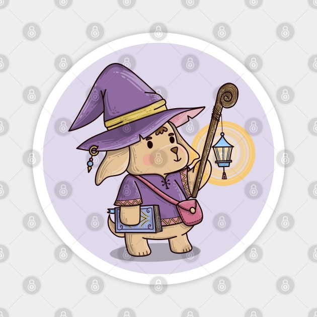 Dog Wizard Magnet by Nightly Crafter